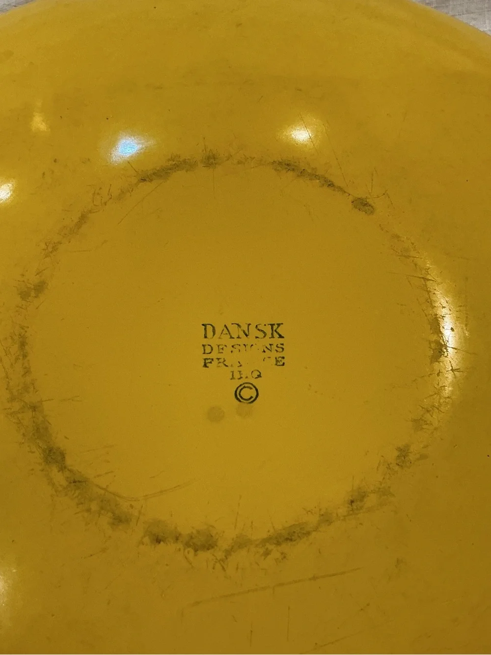 MCM Vintage Dansk Designs France Yellow Paella Pan 10 Inch